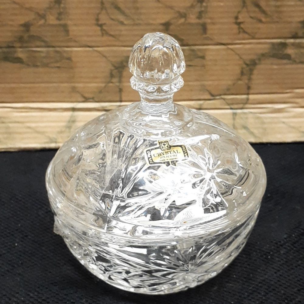 Vintage Zajecar‎ crystal glass candy/sugar bowl  made in Yugoslavia
